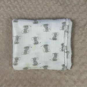 Aden + Anais Gray White Elephants Baby Swaddle Blanket Muslin Thin Cotton